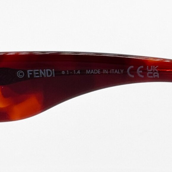 NEW FENDI FE40125F 54S SHINY RED HAVANA WOMEN SUNGLASSES FENDI - Picture 10 of 11